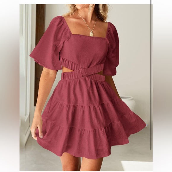 BTFBM party tiered a-lined mini dress..size XL..(NWT)paste red - Picture 3 of 5